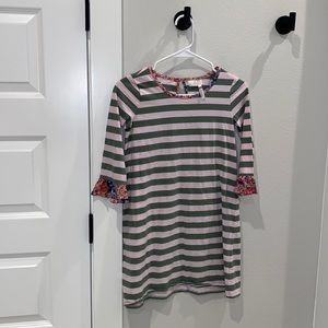 EUC Size 12 Matilda Jane Clothing 435 Tween Kumbaya Stripe A-Line Dress MJC
